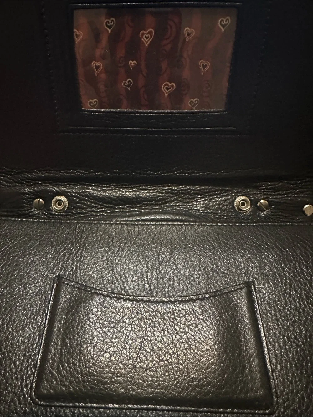 BRIGHTON Black Croc-Embossed Leather Top-Handle Bag Compartments GALORE